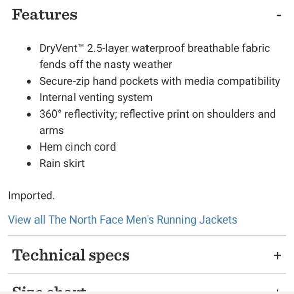 North Face Stormy Trail Jacket - Shady Blue - Med - Picture 8 of 8